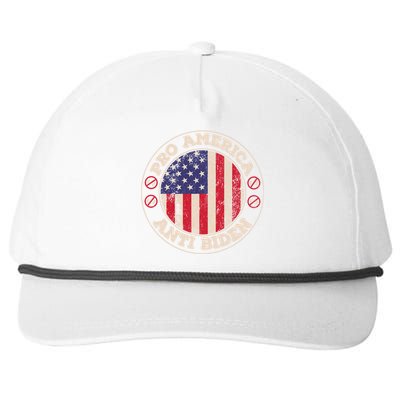 Pro America Anti Biden Flag Usa Impeach Joe Biden Anti Biden Snapback Five-Panel Rope Hat