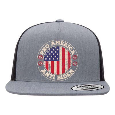 Pro America Anti Biden Flag Usa Impeach Joe Biden Anti Biden Flat Bill Trucker Hat