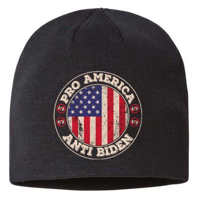 Pro America Anti Biden Flag Usa Impeach Joe Biden Anti Biden Sustainable Beanie