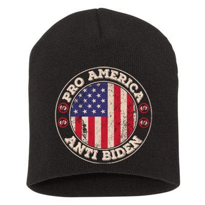 Pro America Anti Biden Flag Usa Impeach Joe Biden Anti Biden Short Acrylic Beanie