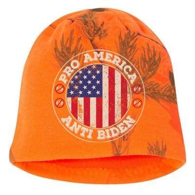 Pro America Anti Biden Flag Usa Impeach Joe Biden Anti Biden Kati - Camo Knit Beanie