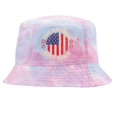 Pro America Anti Biden Flag Usa Impeach Joe Biden Anti Biden Tie-Dyed Bucket Hat