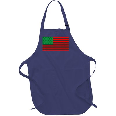 Pan African American Flag Full-Length Apron With Pockets