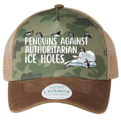  Penguins Against Authoritarian Ice Holes Sarcastic Legacy Tie Dye Trucker Hat