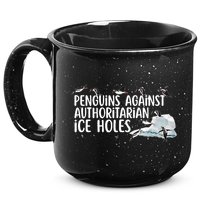  Penguins Against Authoritarian Ice Holes Sarcastic 15oz Campfire Ceramic Mug
