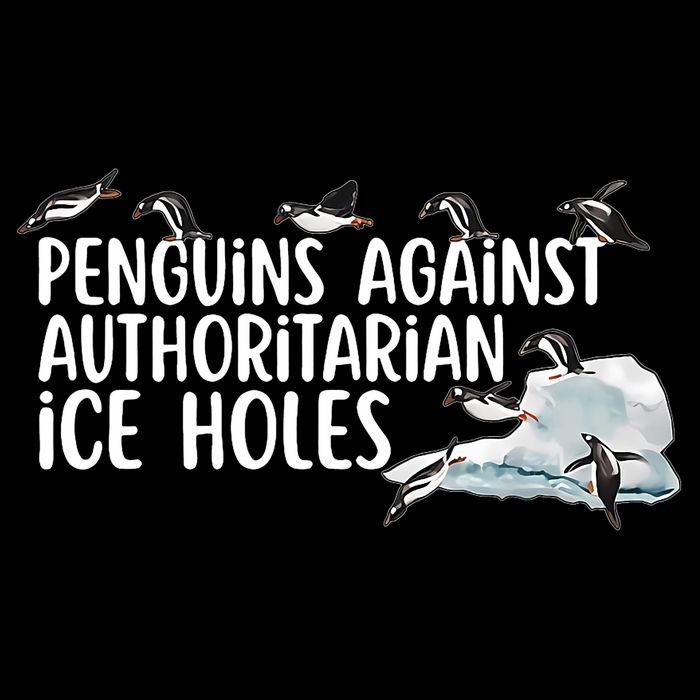  Penguins Against Authoritarian Ice Holes Sarcastic Drawstring Bag