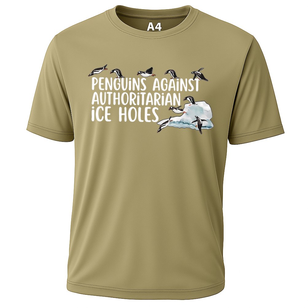  Penguins Against Authoritarian Ice Holes Sarcastic Performance Shirt