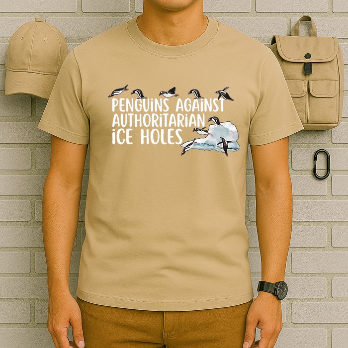  Penguins Against Authoritarian Ice Holes Sarcastic T-Shirt