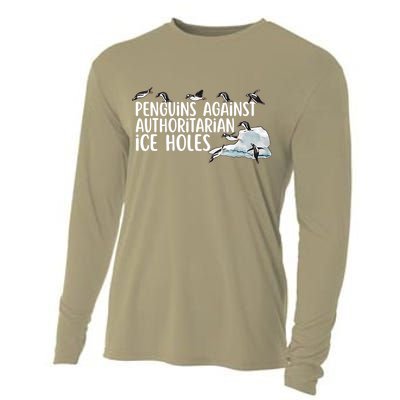  Penguins Against Authoritarian Ice Holes Sarcastic Cooling Performance Long Sleeve Crew