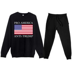 Pro America Antitrump S American Usa Flag Premium Crewneck Sweatsuit Set