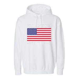 Pro America Antitrump S American Usa Flag Garment-Dyed Fleece Hoodie