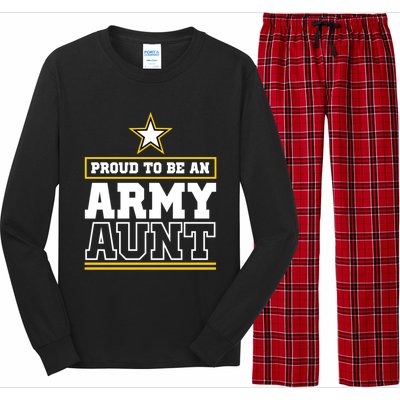 Proud Army Aunt Funny Gift Proud To Be An Army Aunt Long Sleeve Pajama Set