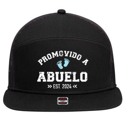 Promovido A Abuelo 2024 7 Panel Mesh Trucker Snapback Hat