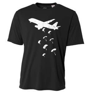 Paratrooper Army Airborne Parachute Jump Paratroops Cooling Performance Crew T-Shirt