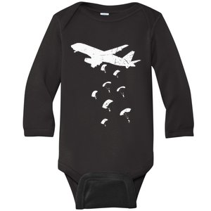 Paratrooper Army Airborne Parachute Jump Paratroops Baby Long Sleeve Bodysuit