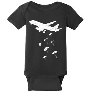 Paratrooper Army Airborne Parachute Jump Paratroops Baby Bodysuit