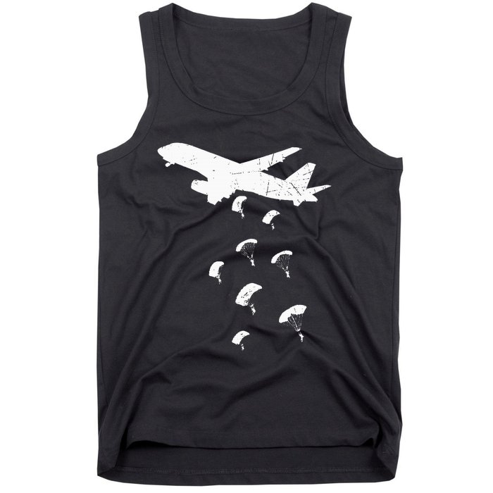 Paratrooper Army Airborne Parachute Jump Paratroops Tank Top