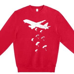 Paratrooper Army Airborne Parachute Jump Paratroops Premium Crewneck Sweatshirt