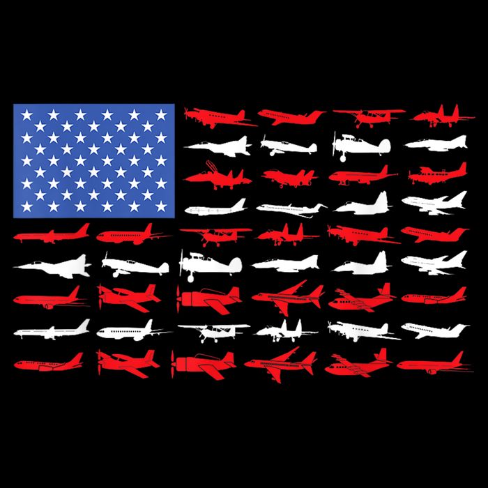 Pilot Airplane American Flag Plane Aviation Short Sleeve Cooling Performance Crew T-Shirt