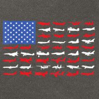 Pilot Airplane American Flag Plane Aviation Short Sleeve Cotton Canvas Backpack