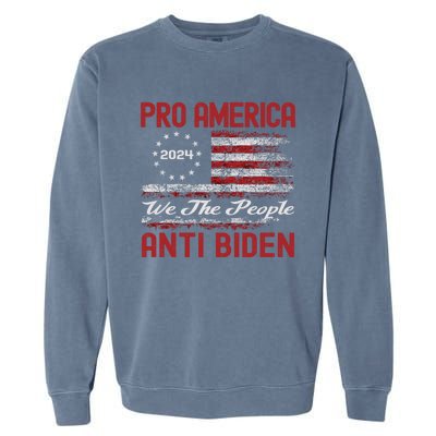 Proamerica Antibiden American Usa Flag Funny Gift Garment-Dyed Sweatshirt