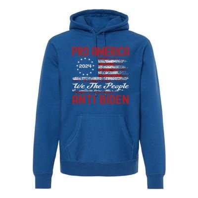 Proamerica Antibiden American Usa Flag Funny Gift Premium Hoodie