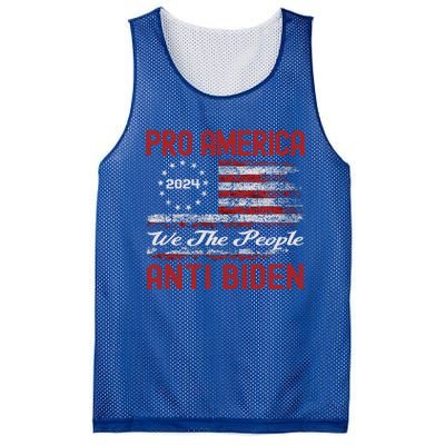 Proamerica Antibiden American Usa Flag Funny Gift Mesh Reversible Basketball Jersey Tank