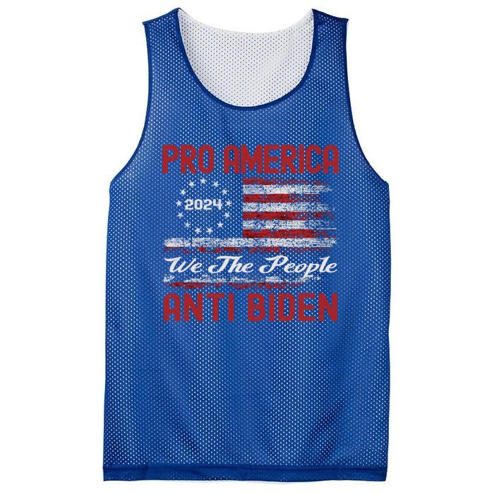 Proamerica Antibiden American Usa Flag Funny Gift Mesh Reversible Basketball Jersey Tank