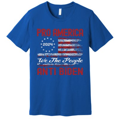 Proamerica Antibiden American Usa Flag Funny Gift Premium T-Shirt