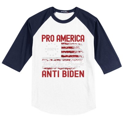 Proamerica Antibiden American Usa Flag Funny Gift Baseball Sleeve Shirt