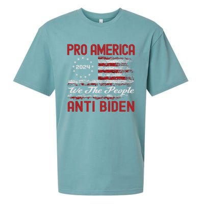 Proamerica Antibiden American Usa Flag Funny Gift Sueded Cloud Jersey T-Shirt