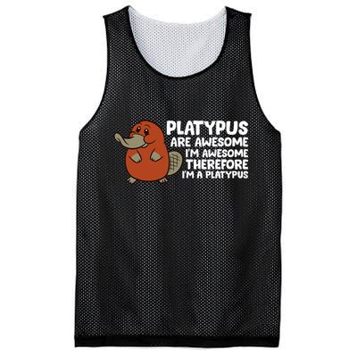 Platypus Are Awesome Im Awesome Therefore Im A Platypus Mesh Reversible Basketball Jersey Tank
