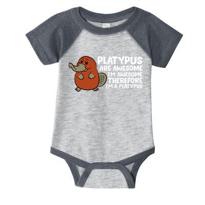 Platypus Are Awesome Im Awesome Therefore Im A Platypus Infant Baby Jersey Bodysuit