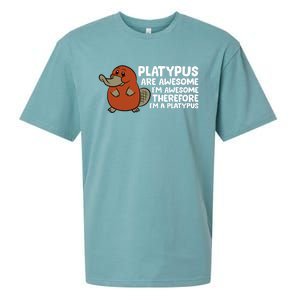 Platypus Are Awesome Im Awesome Therefore Im A Platypus Sueded Cloud Jersey T-Shirt