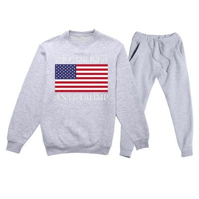 Pro America Anti Trump American Usa Flag Resist Premium Crewneck Sweatsuit Set