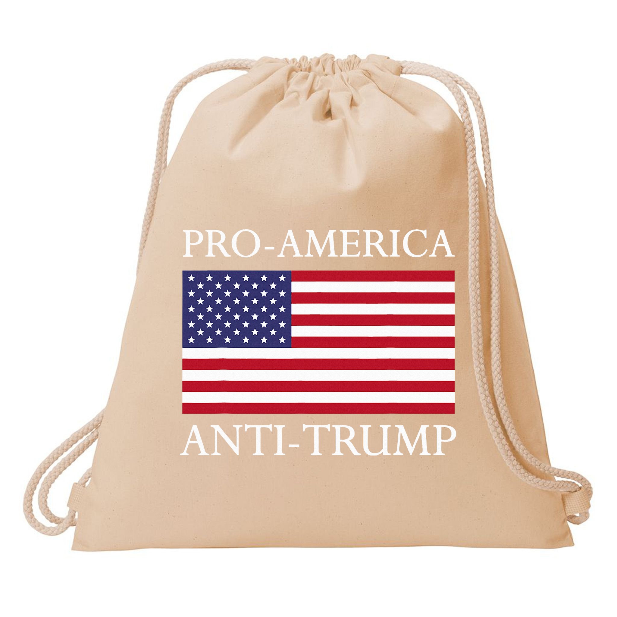 Pro America Anti Trump American Usa Flag Resist Drawstring Bag
