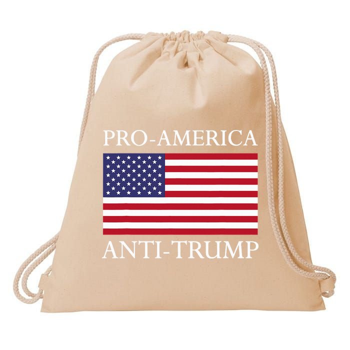 Pro America Anti Trump American Usa Flag Resist Drawstring Bag