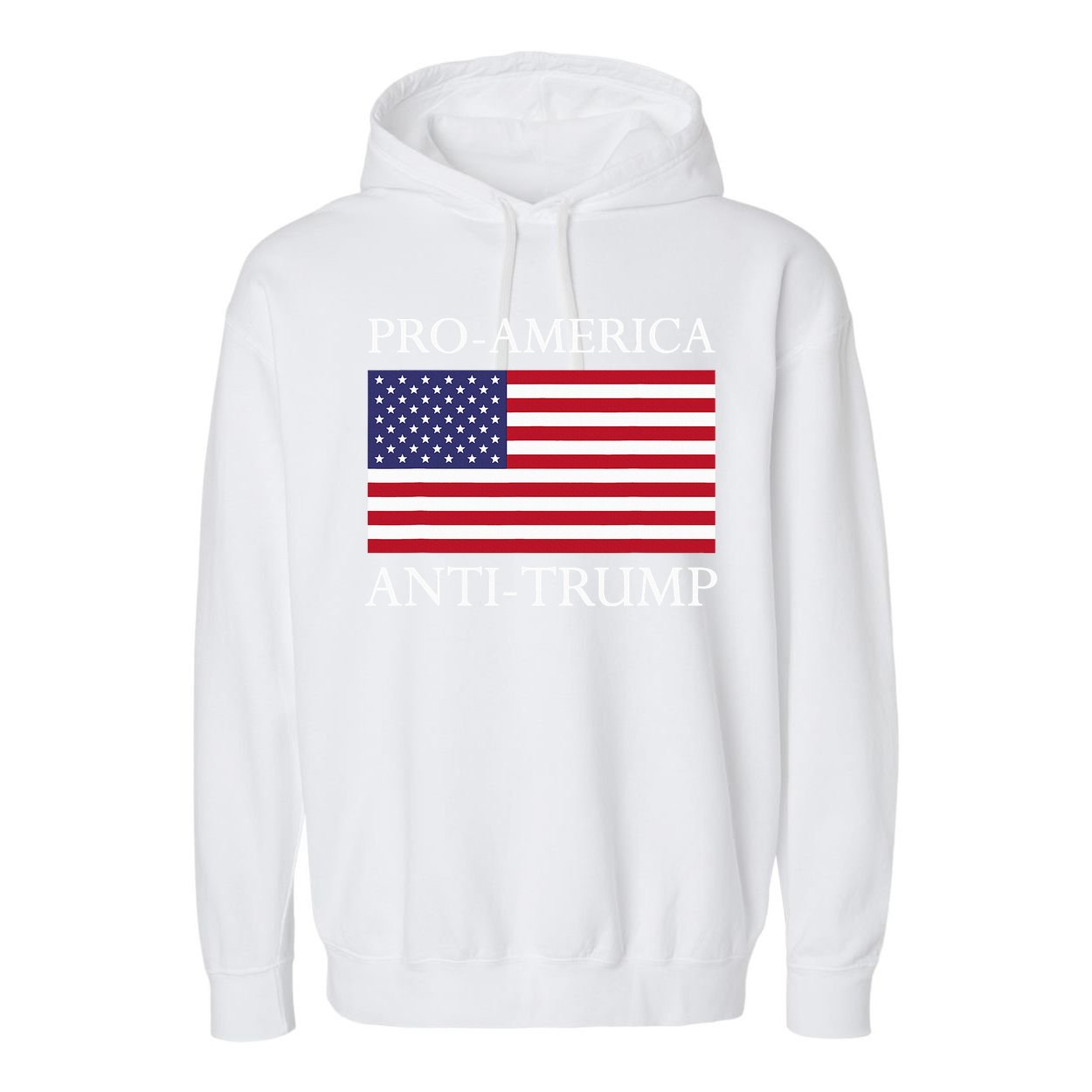 Pro America Anti Trump American Usa Flag Resist Garment-Dyed Fleece Hoodie