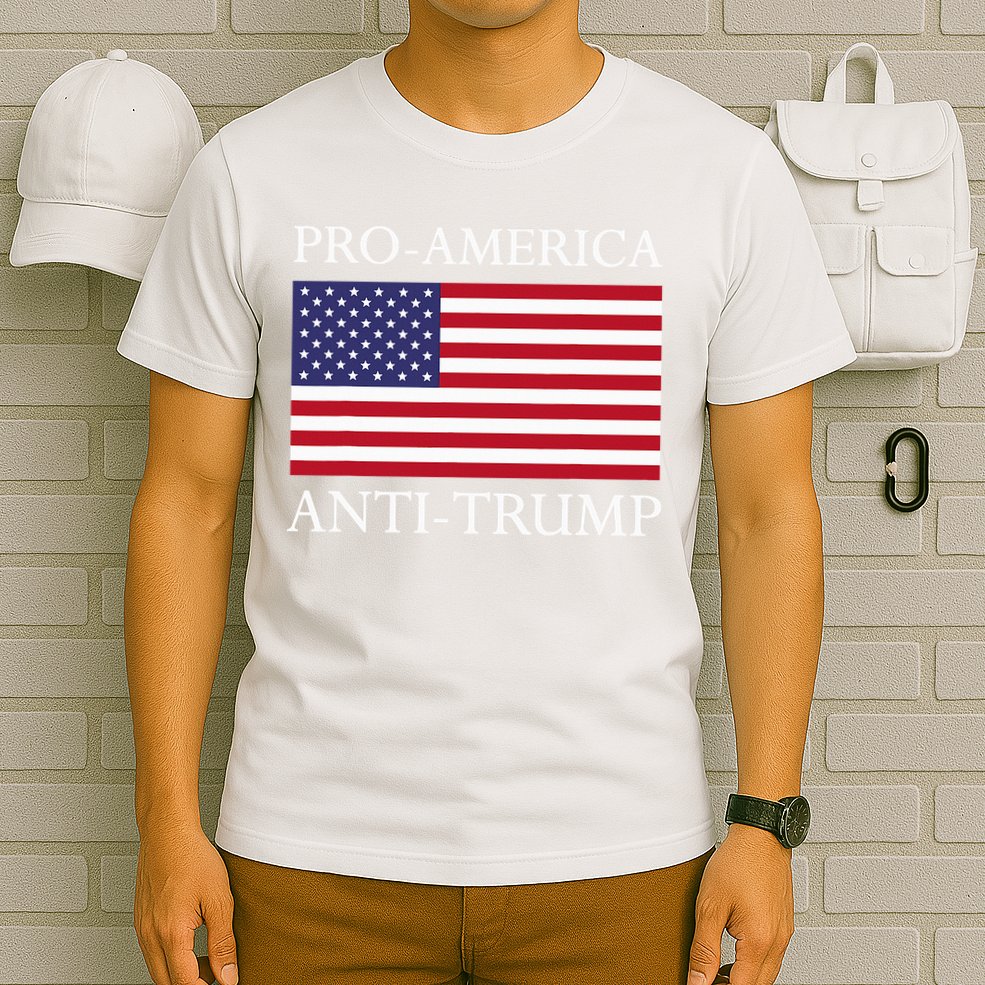 Pro America Anti Trump American Usa Flag Resist T-Shirt