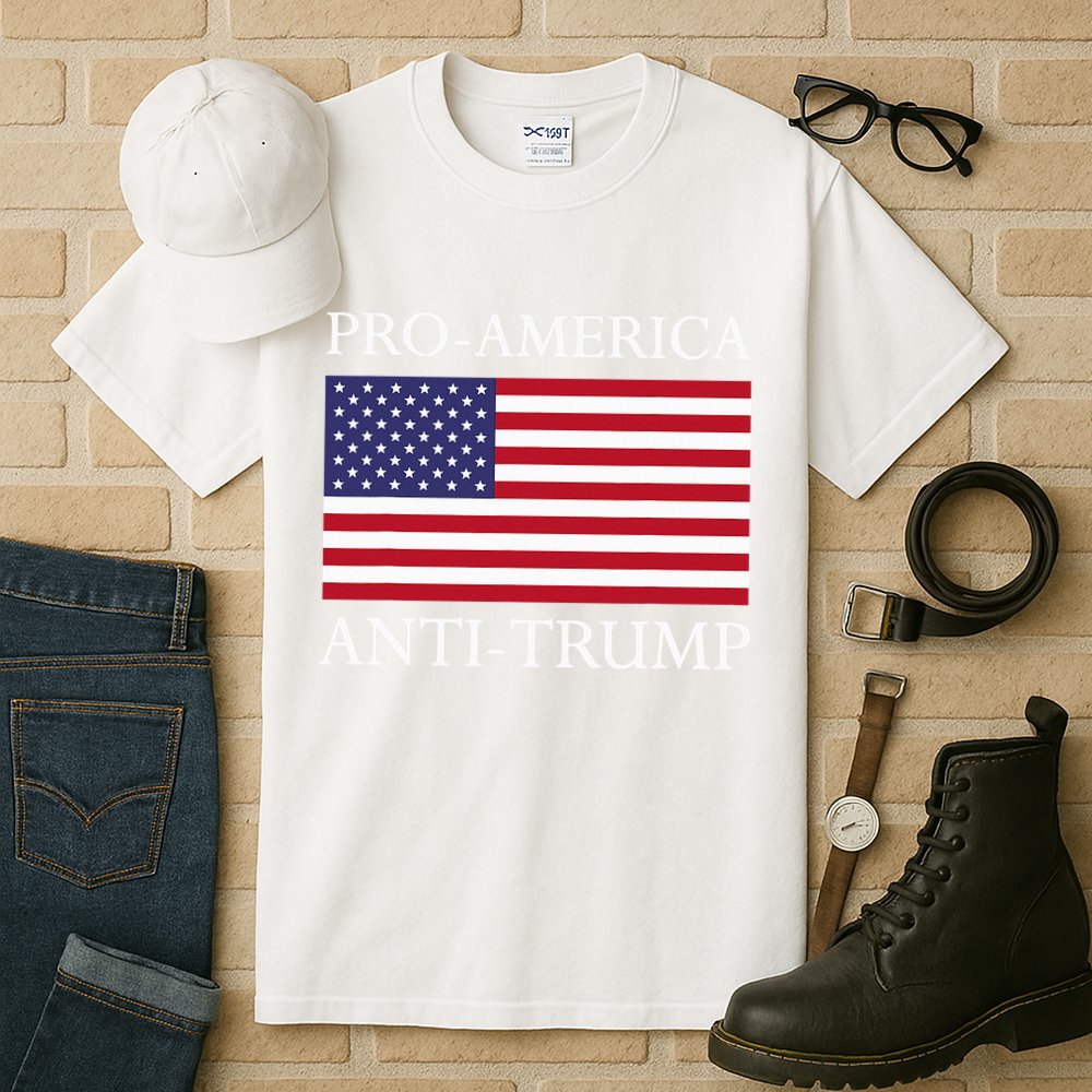 Pro America Anti Trump American Usa Flag Resist Tall T-Shirt