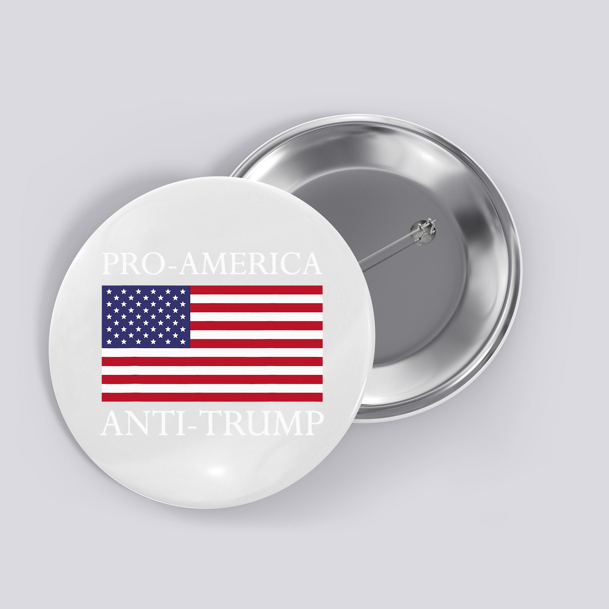 Pro America Anti Trump American Usa Flag Resist Button