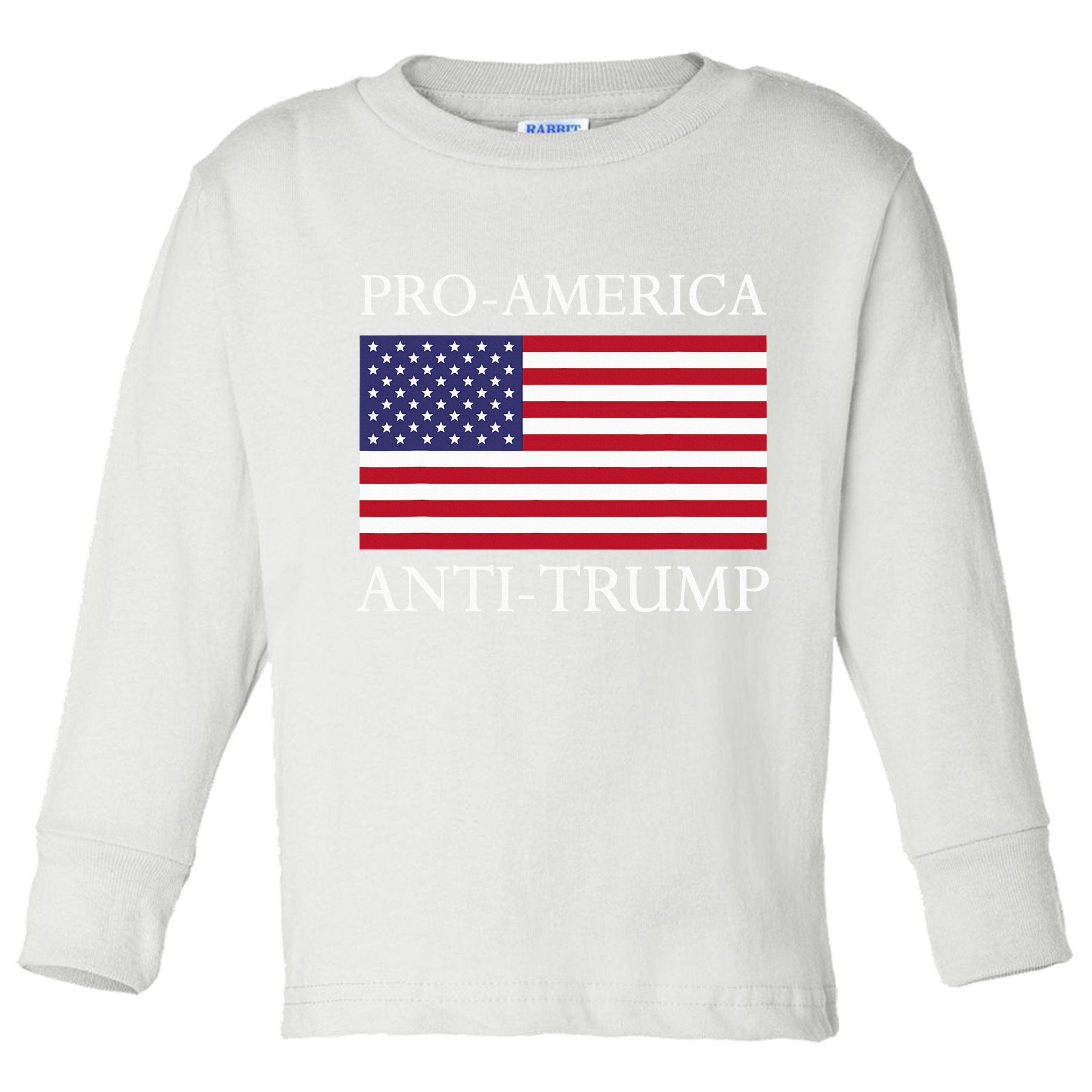 Pro America Anti Trump American Usa Flag Resist Toddler Long Sleeve Shirt
