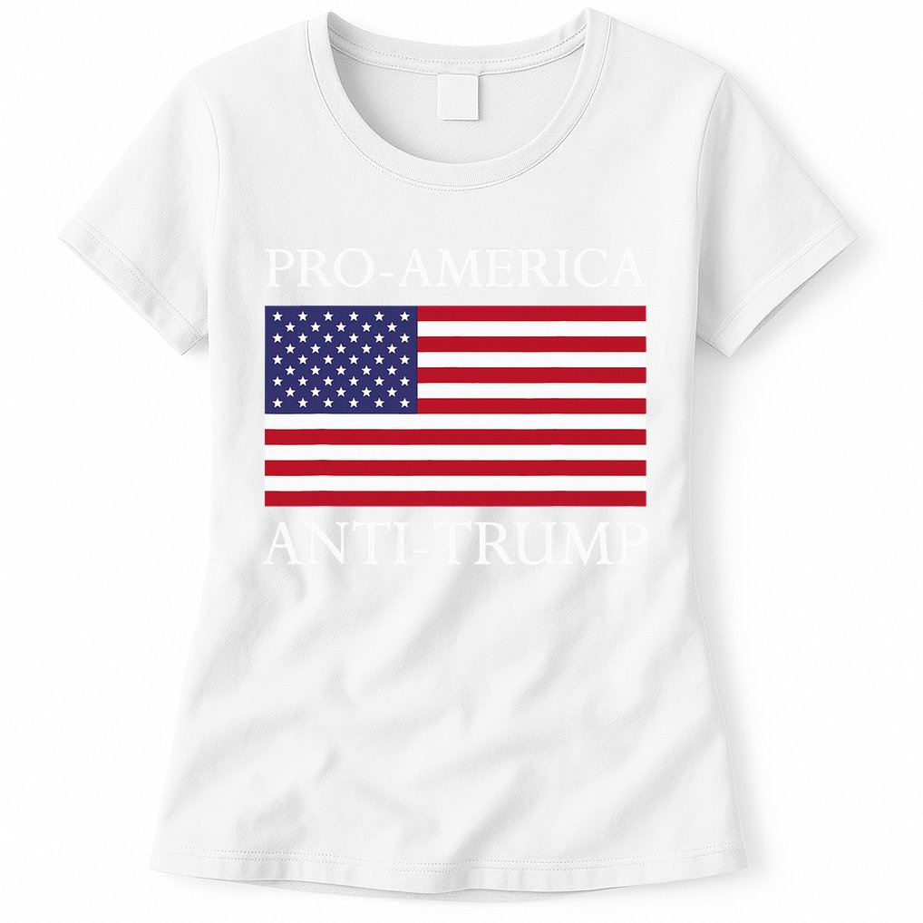 Pro America Anti Trump American Usa Flag Resist Womens T-Shirt