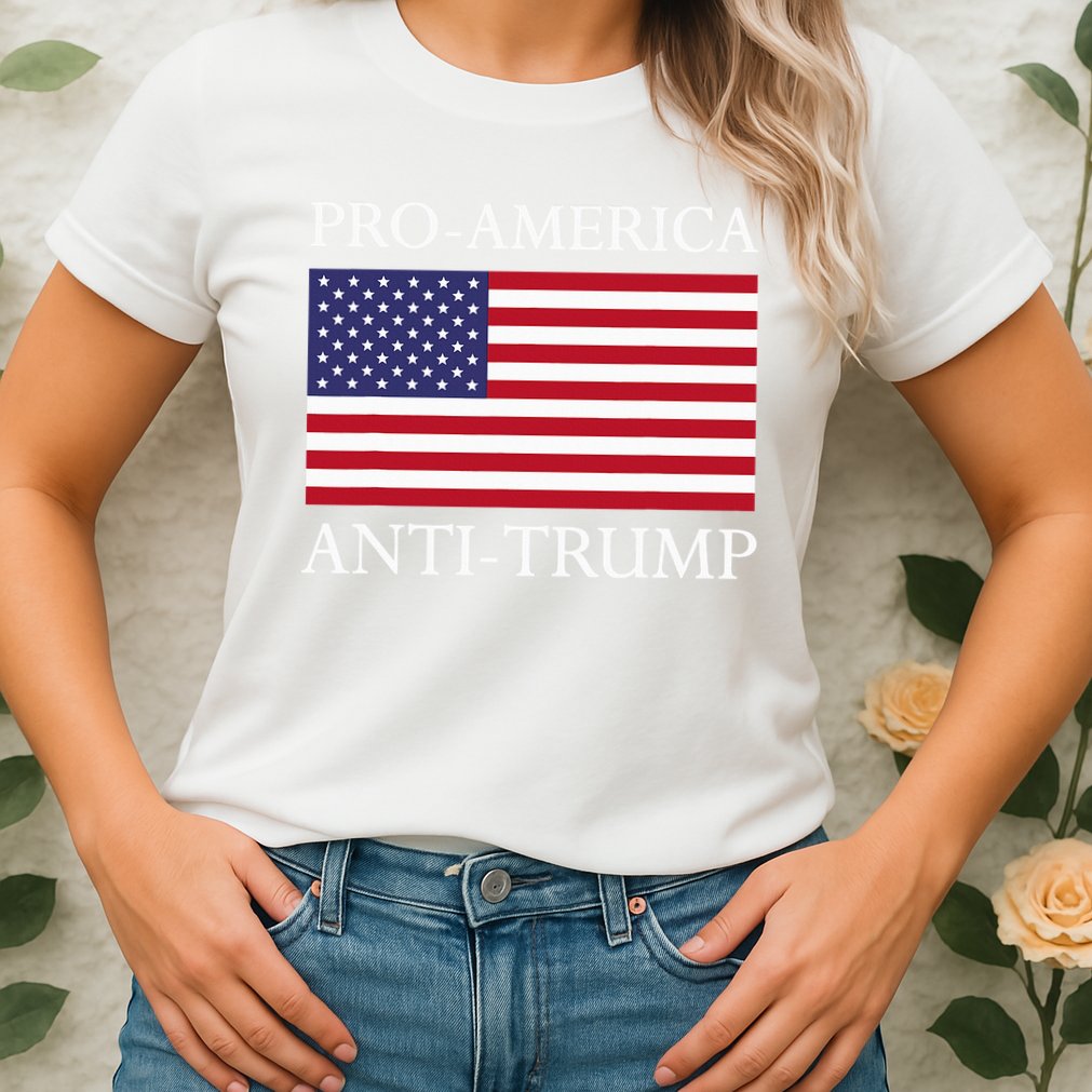 Pro America Anti Trump American Usa Flag Resist Womens T-Shirt