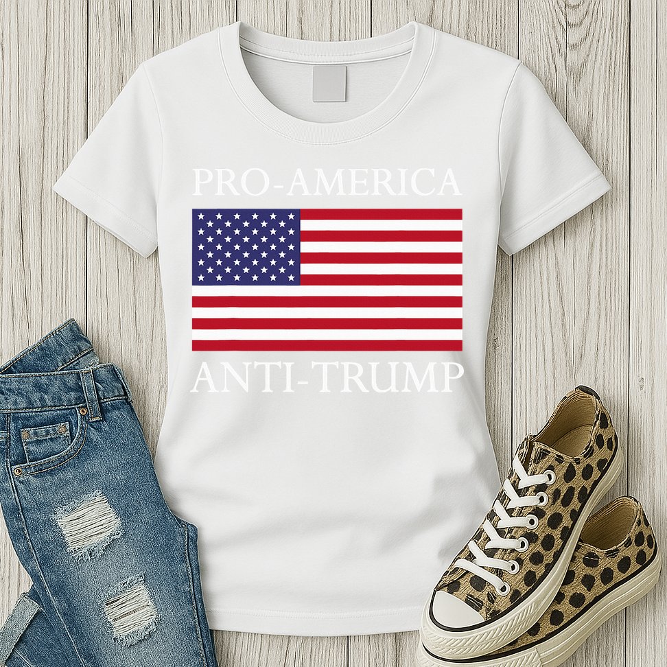 Pro America Anti Trump American Usa Flag Resist Womens T-Shirt