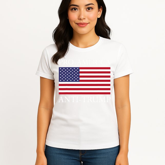 Pro America Anti Trump American Usa Flag Resist Womens T-Shirt