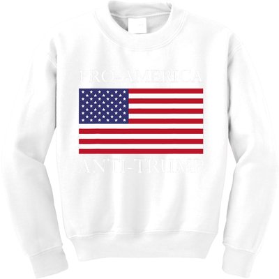 Pro America Anti Trump American Usa Flag Resist Kids Sweatshirt
