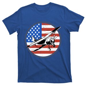 Pilot Airplane American Flag Plane Aviation 4th Of July Meaningful Gift T-Shirt