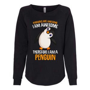 Penguins Are Awesome Penguin Womens California Wash Sweatshirt