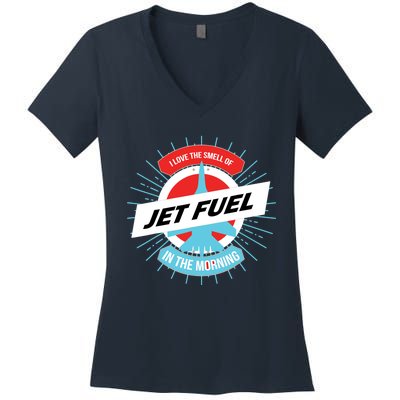 Pilot Aviator Aviation Cockpit Airplane Captain Pilot Women's V-Neck T-Shirt